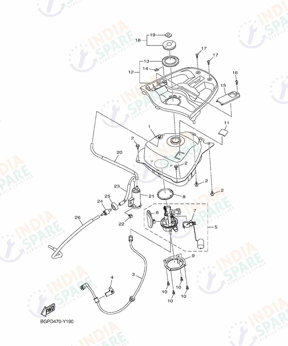 YAMAHA BGPL FASCINO 125CC DISK Series FUEL TANK